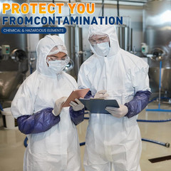 30 Pack Disposable Protective Coveralls, Heavy Duty Full Body Painters Suit for