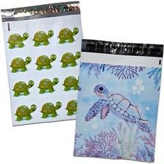 Cute Green & Sea Turtles 10×13 Poly Mailers Combo – Fun Mail Packaging, Boys, Gi