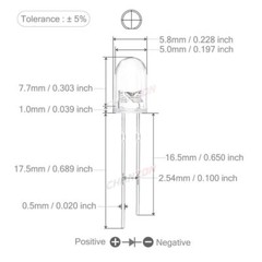 Clear Red LED 5mm T1-3/4 620-625nM Super Bright Transparent – 10x 25x 50x Pkg