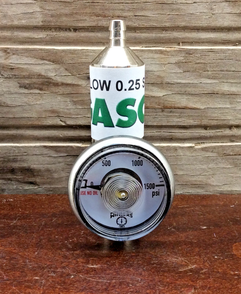 GASCO Gas Cylinder Flow 0.25 SLPM Gas Regulator Gauge 0-1500 PSI Healthcare