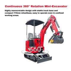13.5HP Mini Excavator 1 TON B&S EPA Engine Hydraulic Thumb Digger Free Shipping