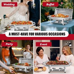 Catering Chafing Dish Food Warmer buffet set 316 Stainless Steel with 3 pan New