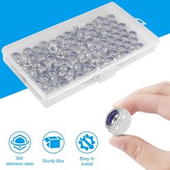 Yinpecly 40PCS M8 Locknuts M8x1.25mm Nylon Insert Hex Lock Nuts 304 Stainless…