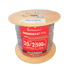 500ft Brown Alarm Cable CL2 20AWG 20/2 Solid CCA Wire Thermostat, Burglar System