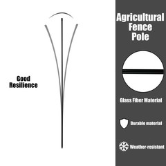 Electric Fence Posts Fiberglass 45.3 Inch 25 Pcs with 100 Pcs Loops Temporary