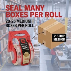 Tape Logic Heavy Duty Packing Tape with Dispenser (2 Pack) – 2.6 Mil Thick
