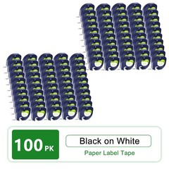 100PK 12mm White LT 91330 Paper Label Tape For DYMO S0721510 LetraTag LT-100T