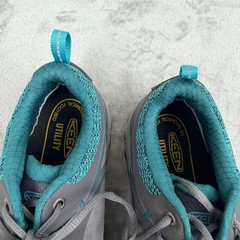 KEEN Utility Work Shoes Women’s 8W Grey Teal Safety Toe EH Low Sneakers