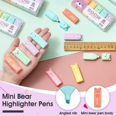 60 Pcs Cute Mini Bear Highlighter Pens Kawaii Highlighter Set Back to School …