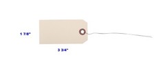 1000- 3 3/4″ x 1 7/8″ Size 3 Manila Inventory Shipping Hang Tags with Wire 13 Pt