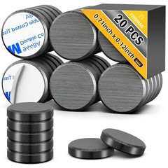 FINDMAG 20Pcs Magnets for Crafts with Adhesive Backing, 0.71″x0.12″, Black