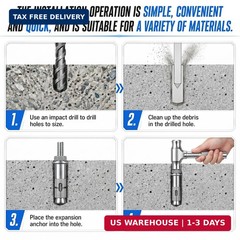 Hicarer 3 Pcs Drop in Anchor Tool Concrete Wall Anchors Expansion Anchors Apply