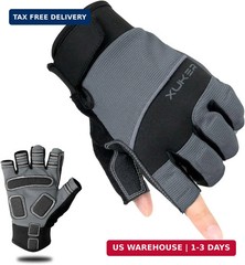 XUKER Half Finger Padded Palm Gloves for Water Sports, Robust & Slip Resistant,