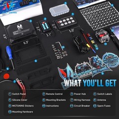 P1Y APP+Wireless Remote RGB Switch Panel LED Circuit Control Box for Car RV SUV