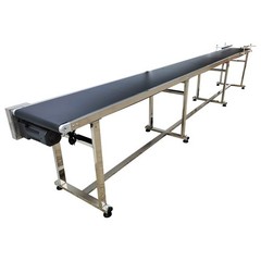 177×15.7in PVC Conveyor Belt System w/Double Guardrail for Packing Shipping