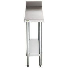 30″W x 12″L Stainless Steel Equipment Filler Table with Backsplash & Undershelf