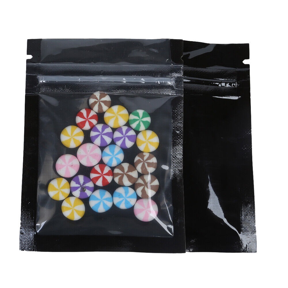 200x Small Clear & Black Zipper Lock Bags Baggie 2.5×3.5in (Free 2-Day Shipping)