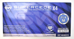 12 Boxes of 100 Gloves- SW Safety Supercede X4 Nitrile Exam Gloves, Size Medium