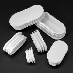 Oval Plastic Blanking End Cap Caps Tube Pipe Inserts Plug Bung Steel Leg Black