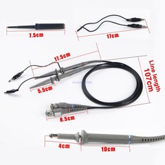 2pcs Oscilloscope Probe Scope Clip Test Cable Lead Kit 1X /10X BNC For P6100