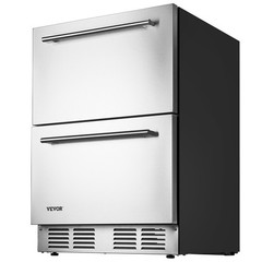 VEVOR 24 Inches Drawer Refrigerator Stainless Steel Dual Drawer Fridge for Home