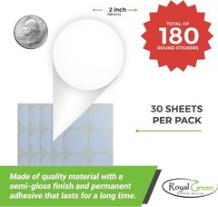 Royal Green Round 2″ inch White Sticker 50mm Color Coding dots – Permanent Ad…