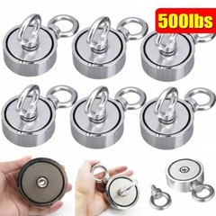 500LBS Round Double Sided Strong Fishing MagnetsNeodymium Pulling Force Lot