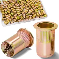 1/4 Rivet Nut, 115Pcs Carbon Steel Zinc Rivet Nuts 1/4-20, 1 4 20 Threaded In…