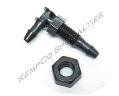 (4) 1/8″ Hose Barb Bulkhead Elbow 90Â°, 1/4-28 UNF Thread Adapter w/ Hex Nut
