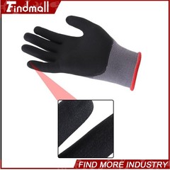 Findmall 3 Pairs Work Gloves MicroFoam Nitrile Coated Knit Nylon Gloves S-Size