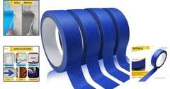 4 Rolls of Blue Painters Tape – No Residue, Easy Removal, Multi-Purpose