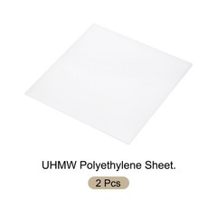 2 PCS 1/8 Inch Thick UHMW Polyethylene White Plastic Sheets 12×12 Inch