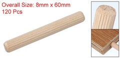 Wooden Dowel Pins 5/16″ x 2-3/8″ (8mm x 60mm) Straight Dowel Rods Count 120