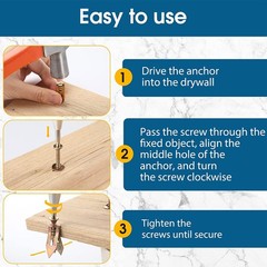 50PCS Self Drilling Drywall Anchors Screws Hollow Wall Anchor Expansion Kit