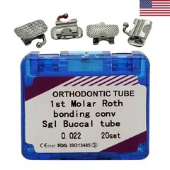 20sets Dental Orthodontic Buccal Tubes Bondable Roth MBT 1st 2nd Molar 0.022″ 2G