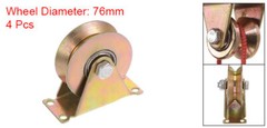 4pcs 3″ V Groove Wheel Sliding Gate Caster Rigid Caster Wheels with Bracket