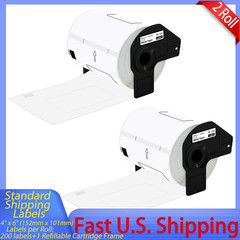 2x DK1241 Die-Cut Standard Shipping Labels 4″x6″ W/Cartridge for Brother QL-1050