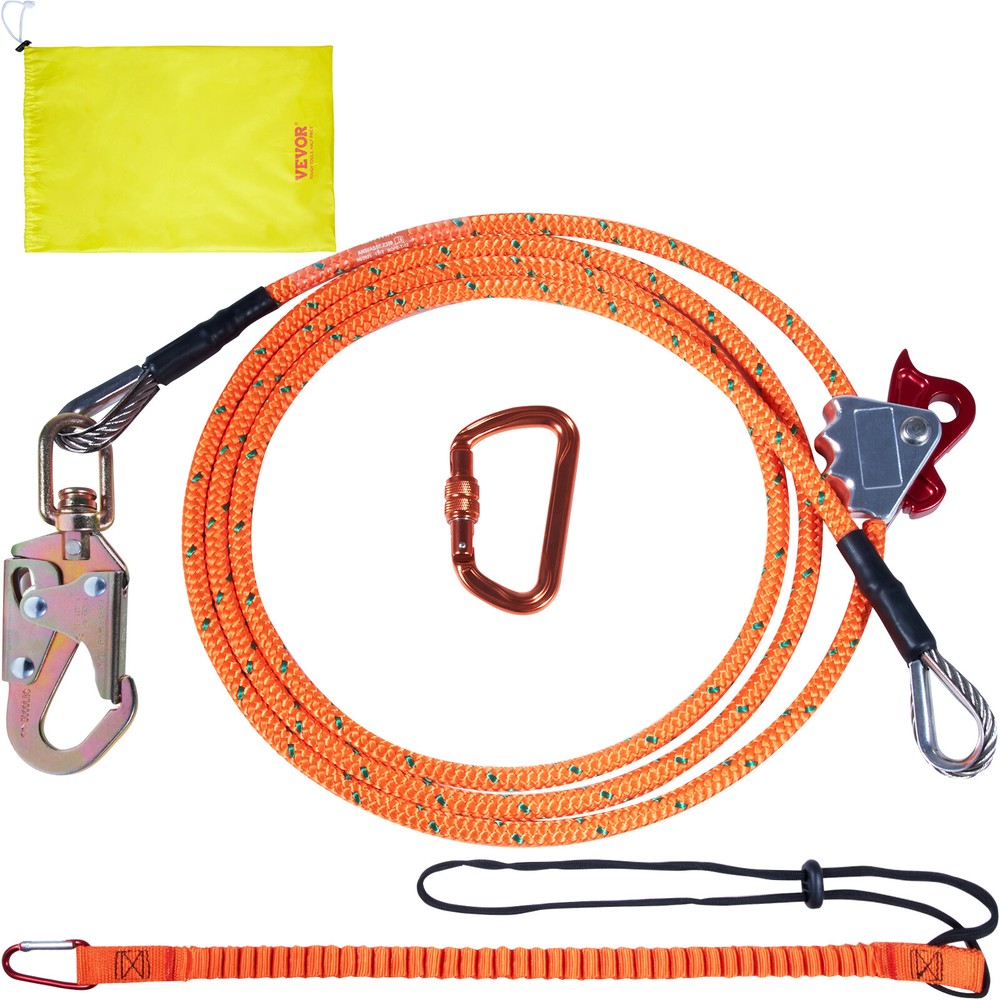 VEVOR Steel Core flipline 1/2″ x 12′ Arborist Flipline for Tree Climbing