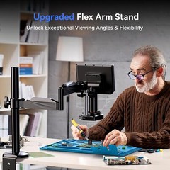 TOMLOV Autofocus 4K Digital Microscope, 8″ TM4K-AF Flex Arm HDMI Micro Soldering