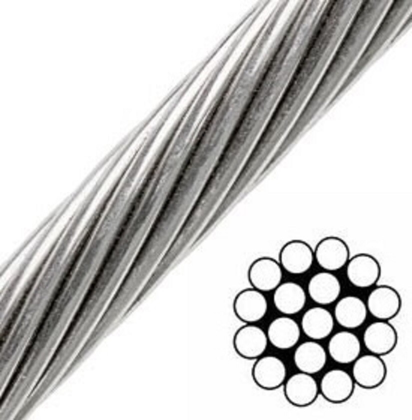 304 Stainless Steel Cable Strand , 1/4″, 1×19, 100 ft Coil
