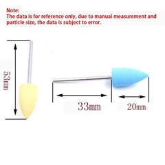 Dental Silicone Burs 2.35mm Acrylic Rubber Diamond Polishing Grinding Rotary Bur