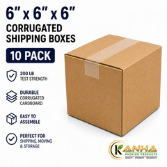 6x6x6 Corrugated Shipping Boxes 10 Pack 200 lb Test Packing Moving Boxes