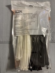 500 Pack HDX Assorted Length Nylon Zip Ties 8/11/14 Inch 250 Black & 250 White
