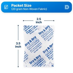50 Pack Silica Gel Packets 20 Gram Desiccant Moisture Absorber Rechargeable
