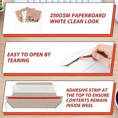 100 Pack 6.5″ x 4.5″ Rigid Mailers Self Sealing Flap, Bulk Cardboard Envelopes