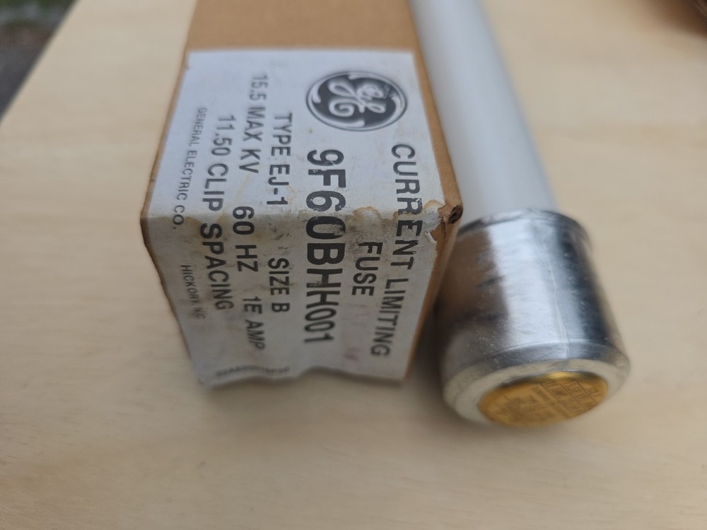 GE Current Limiting Fuse Type EJ-1 9F60BHH001 15.5KV SIZE B 1E AMP NIB