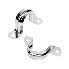 50Pcs 1-1/4″ Stainless Steel Pipe Strap Clamps Two Hole Strap for Conduit Cables