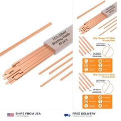 15% Silver Brazing Rods AWS BCuP-5 40 Sticks Silver Solder Phos Copper Brazin…