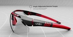 UVEX AVATAR HYDROSHIELD RED-BLK CLEAR ANTIFOG Lens-Sold By Medicos Club