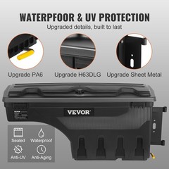Truck Bed Storage Box, Lockable with Password Padlock, 6.6 Gal/25 L ABS Wheel We